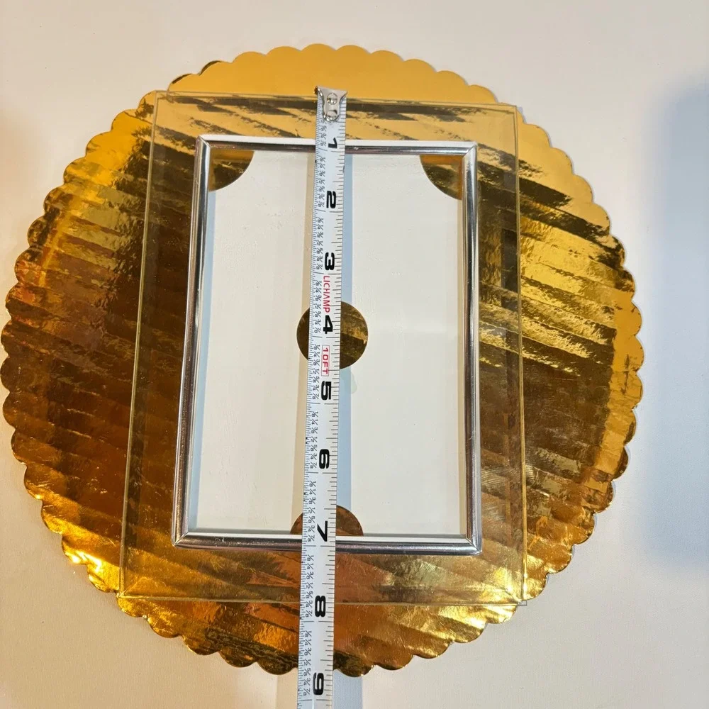 Mid Century Modern Beveled Glass Wall Mount Picture Frame Chrome Trim 4x6 5x7